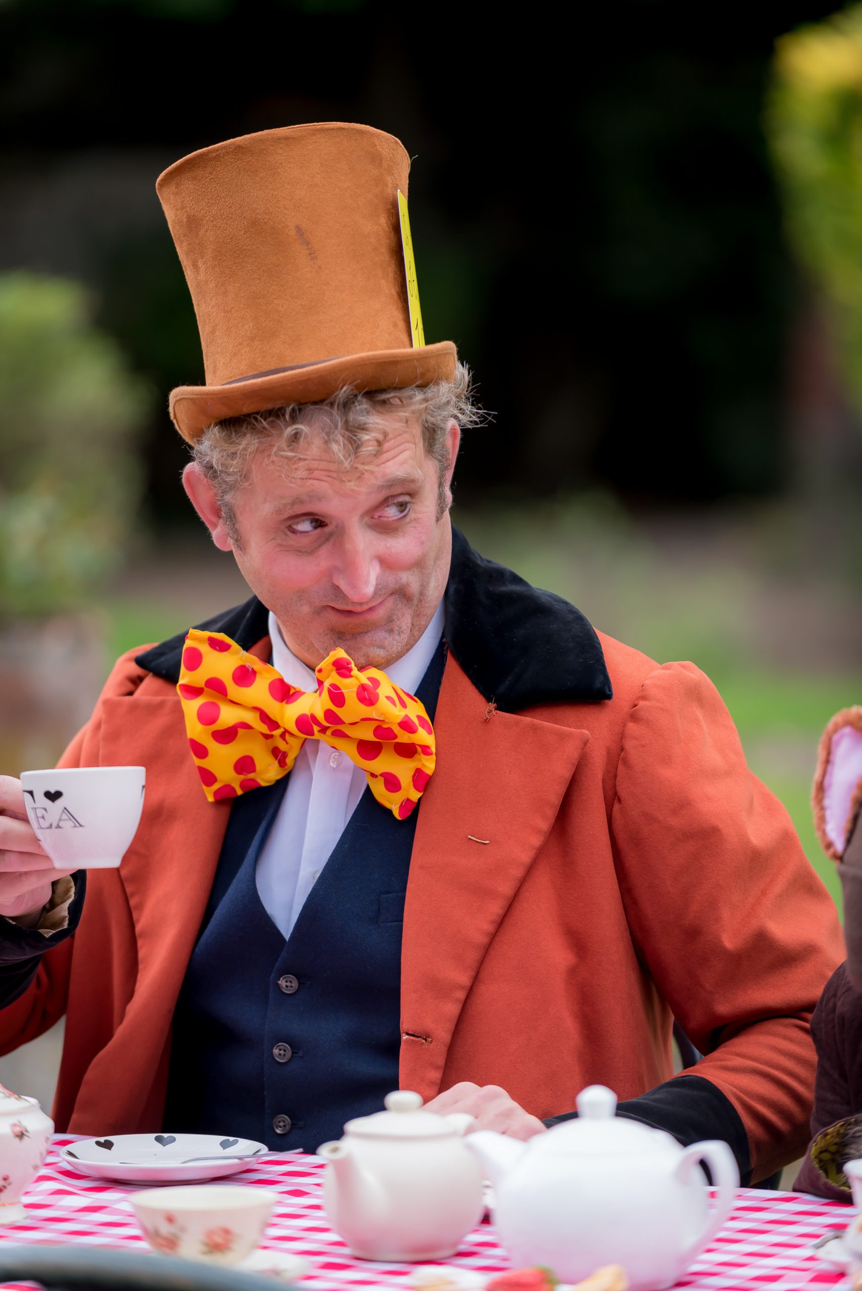 Our director Craig as the Mad Hatter in Alice in Wonderland performed in King's Gardens Thetford